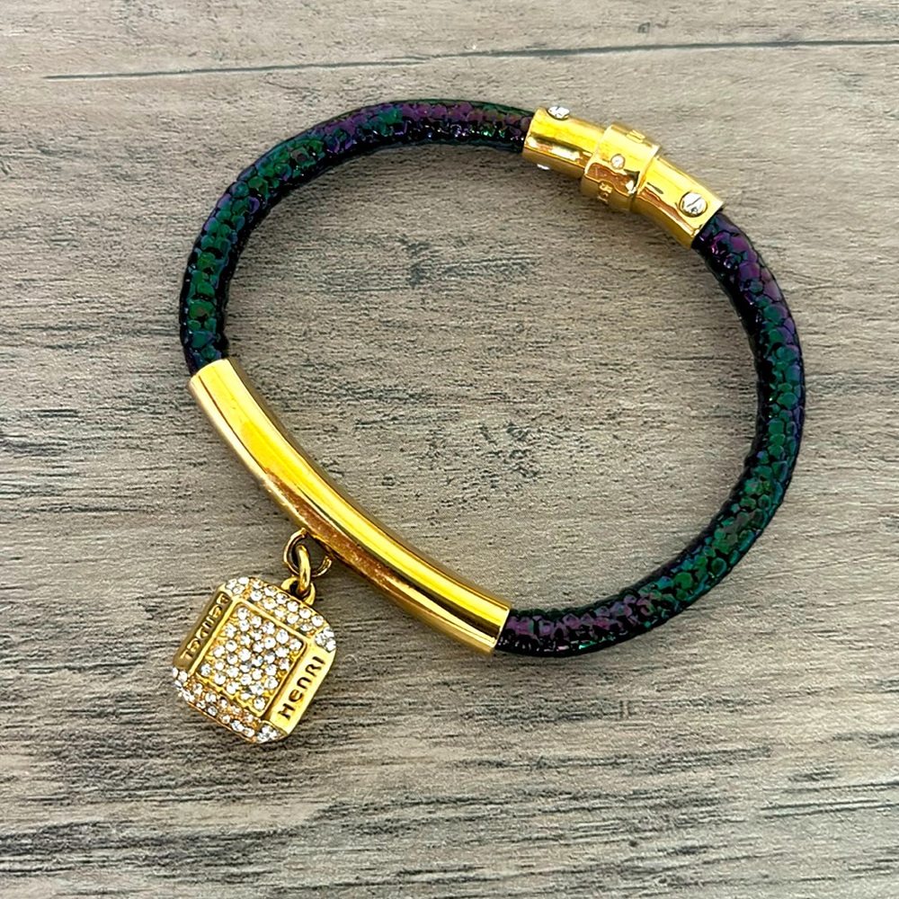 Henri Bendel Gold and Green Bracelet